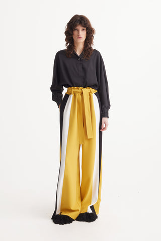 Fashion Minimalist Long Sleeve Shirt Satin Black