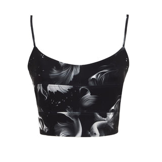 Fashion Printed Crop Cami Top Black