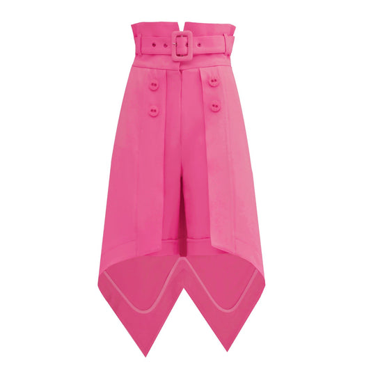 Fashion Shorts With Skirt Overlay Pink
