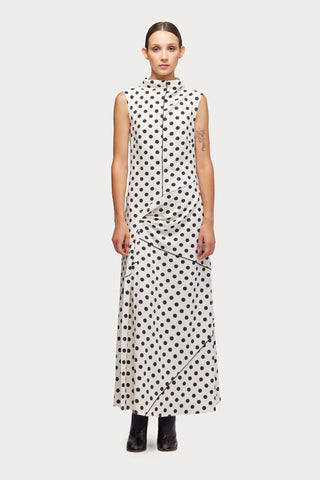 Fashion Textured Knit Long Dress Polka Dot