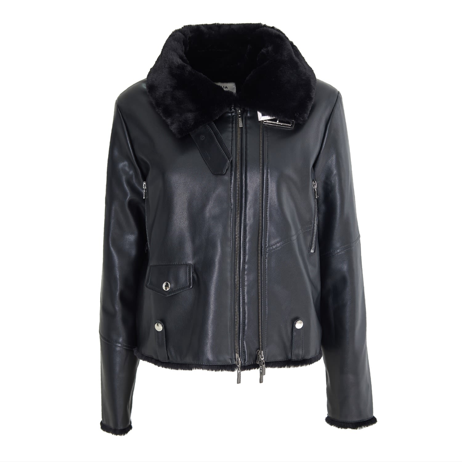 Faux Fur Double - Faced Jacket Black – Julia Allert