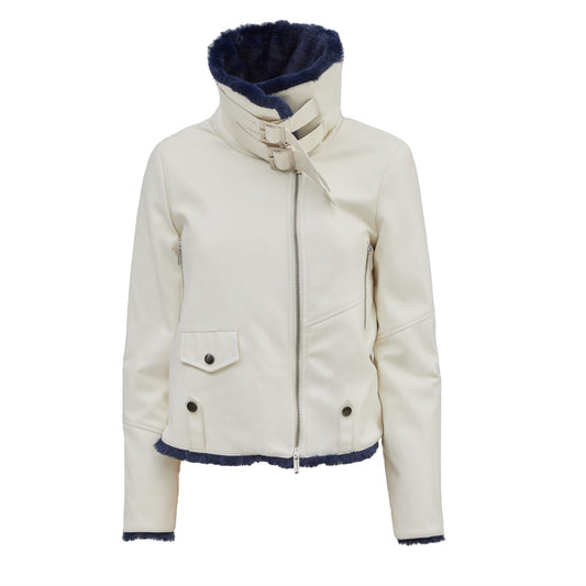 Faux Fur Double - Faced Jacket White
