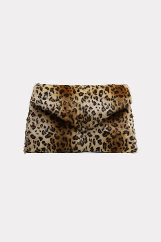 Faux Fur Envelope Clutch Bag – Leopard Print