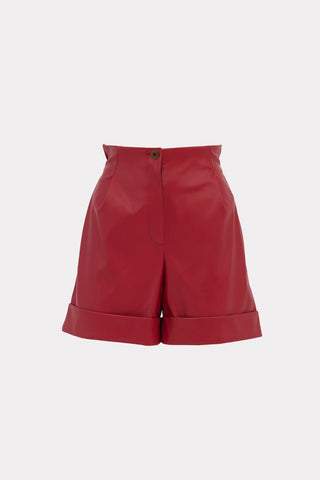 Faux Leather Shorts Red - Julia Allert