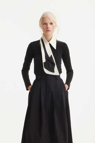 Fitted Long Sleeve Top Black Lurex - Julia Allert