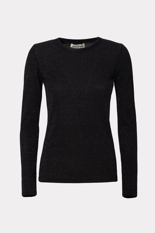 Fitted Long Sleeve Top Black Lurex - Julia Allert