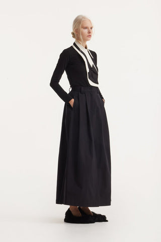 Fitted Long Sleeve Top Black Lurex - Julia Allert