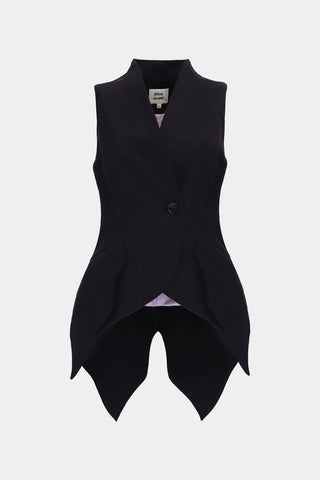 Formal Asymmetric Tailored Vest Black - Julia Allert