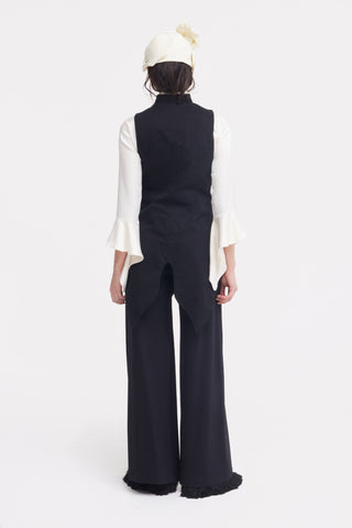Formal Asymmetric Tailored Vest Black - Julia Allert