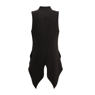 Formal Asymmetric Tailored Vest Black