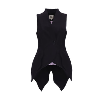 Formal Asymmetric Tailored Vest Black