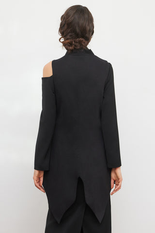 Formal Asymmetric Tailored Vest Black