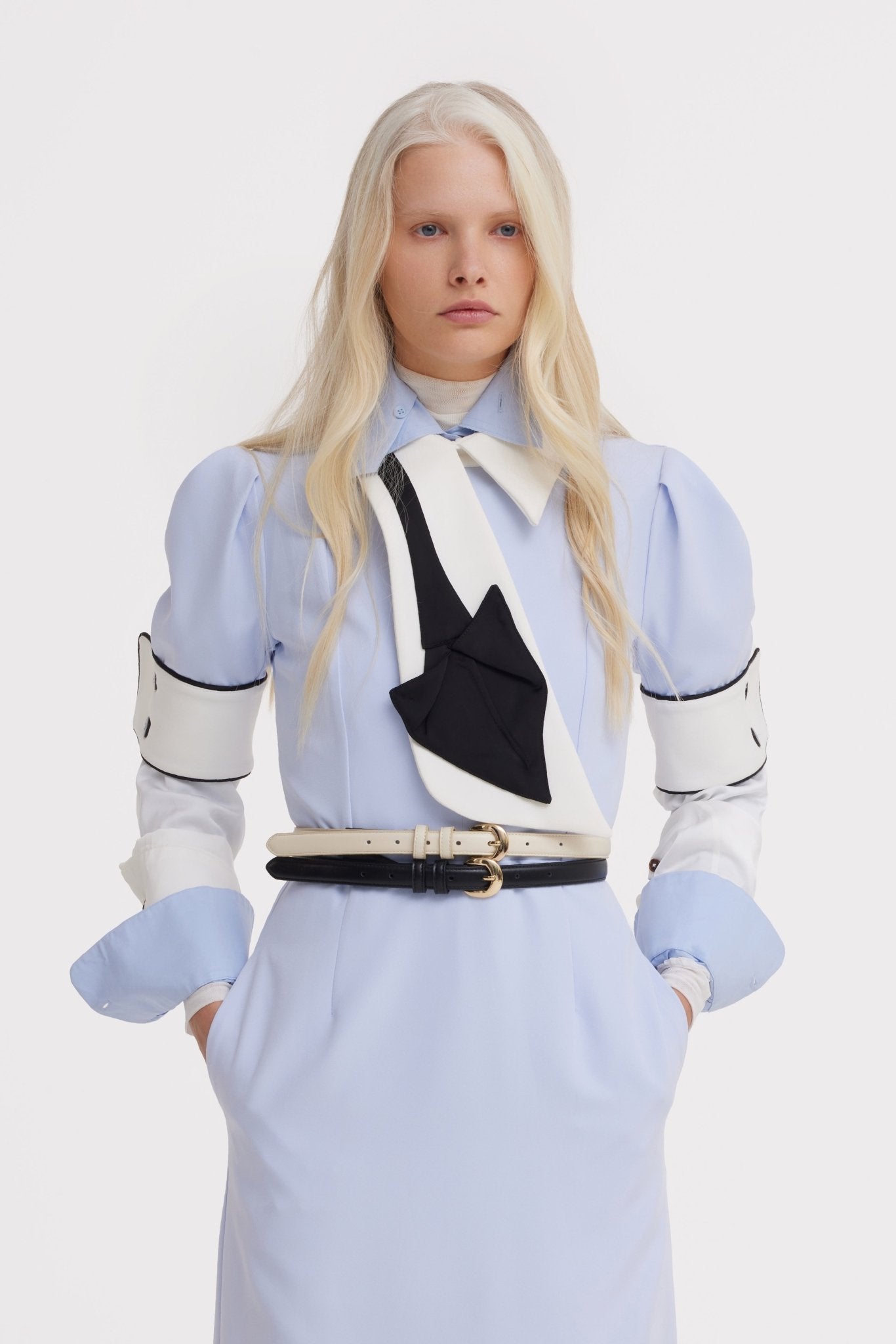 Formal Fitted Dress With White Collar