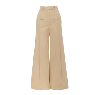 Formal Flared Trousers Beige