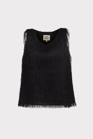 Fringe Sleeveless Top – Black - Julia Allert