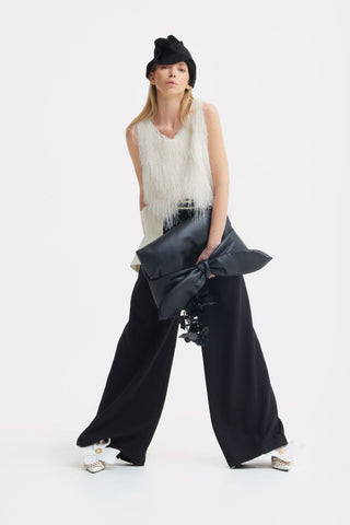 Fringe Sleeveless Top – Ivory - Julia Allert