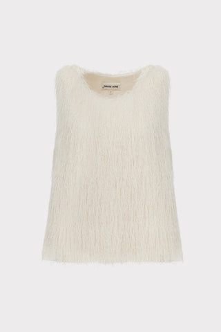Fringe Sleeveless Top – Ivory - Julia Allert