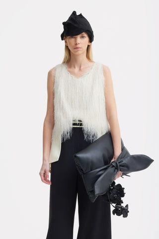 Statement Waist Wide-Leg Trousers – Black