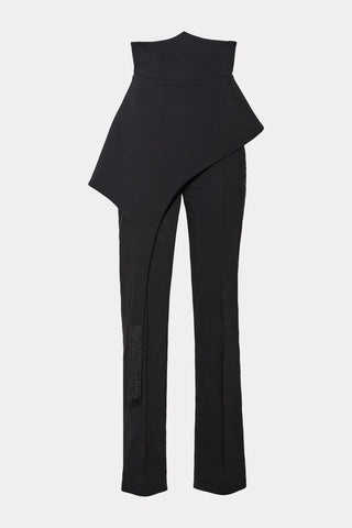 Full-Length Tailored Straight Leg Pants With Back Zipper Black - Julia Allert