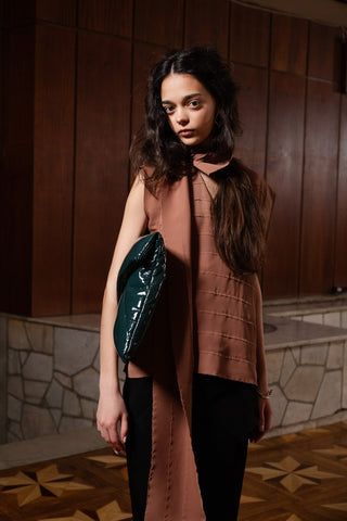 Glossy Patent Envelope Clutch Bag Emerald - Julia Allert