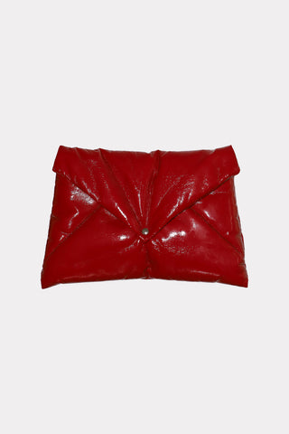 Glossy Patent Envelope Clutch Bag Red