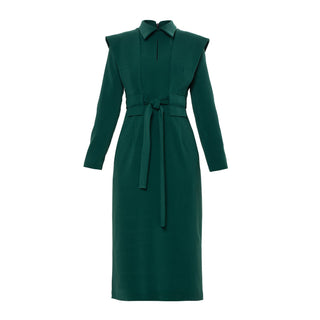 Green Fashion Fitted Midi Dress