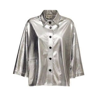 Loose Fit Shirt Metallic Silver