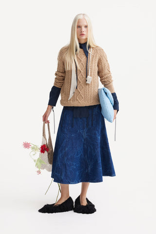 Handcrafted Knitted Tote Bag – Sand Beige - Julia Allert