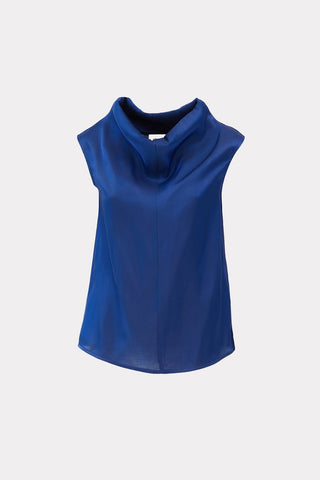 High Neck Organza Vest Blue - Julia Allert