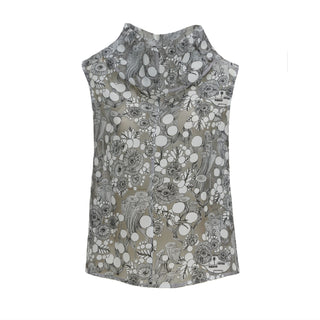 High Neck Organza Vest Printed