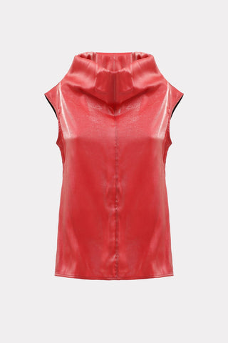 High Neck Organza Vest Red - Julia Allert