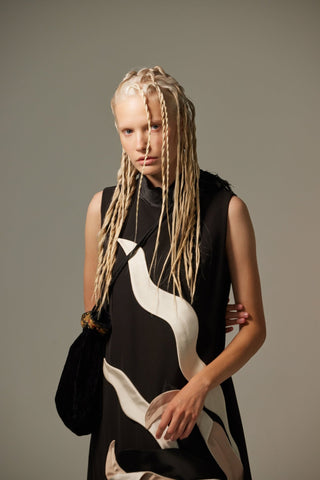 High Neck Sleeveless A-Line Dress – Black - Julia Allert
