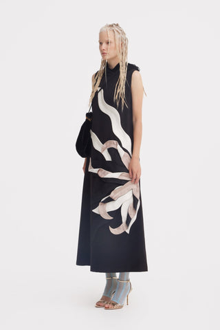 High Neck Sleeveless A-Line Dress – Black - Julia Allert
