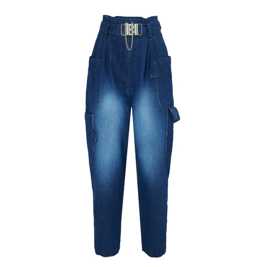High Rise Mom Fit Jeans Cargo