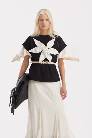 High Waist Double-Sided Satin Maxi Skirt – Ivory - Julia Allert