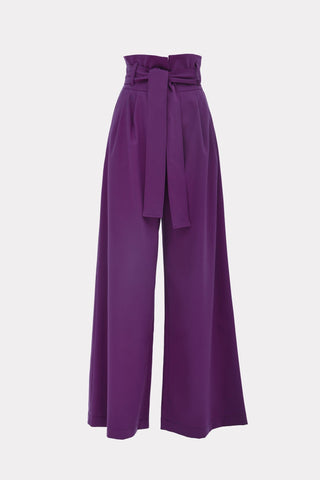 High Waist Long Wide Leg Trousers Pink-Purple - Julia Allert