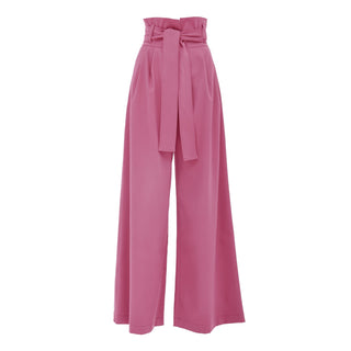 High Waist Long Wide Leg Trousers Pink