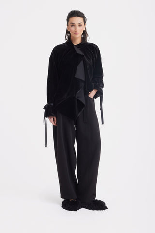 High Waisted Barrel Leg Pants - Black - Julia Allert