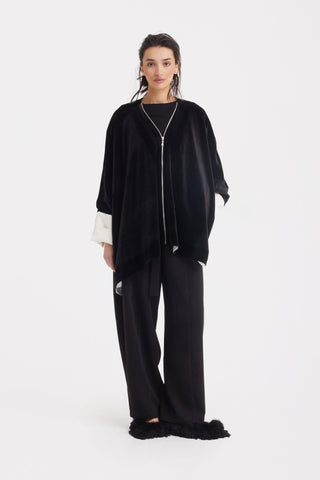 High Waisted Barrel Leg Pants - Black - Julia Allert