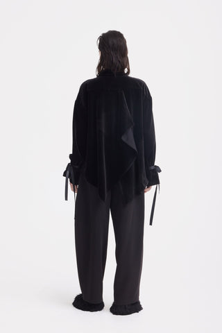 High Waisted Barrel Leg Pants - Black - Julia Allert