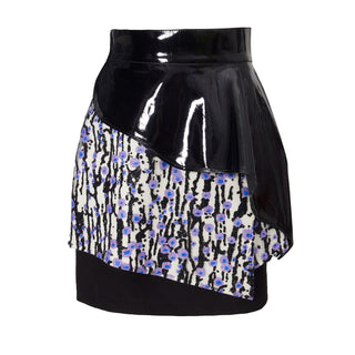 High-Waisted Multi-Layered Mini Skirt With Patent Belt Liliac