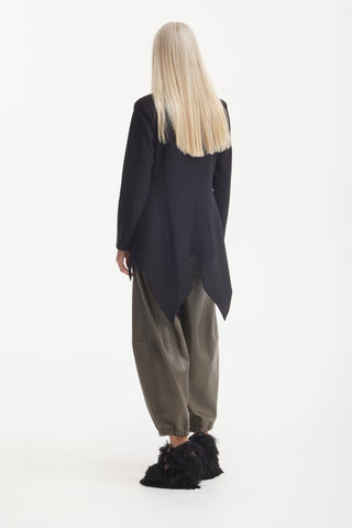 High-Waisted Wide Leg Faux Leather Joggers Khaki - Julia Allert