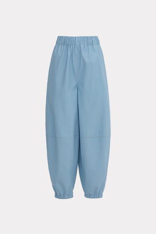 High-Waisted Wide Leg Faux Leather Joggers Light Blue