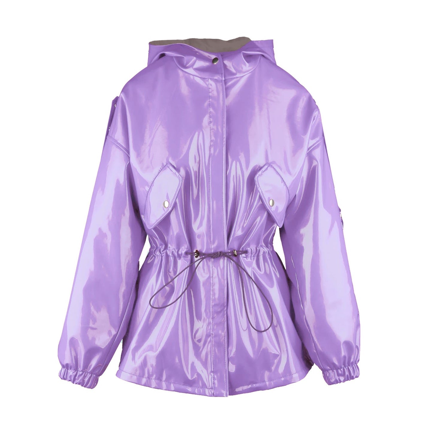 Hooded Lacquer Jacket Lavender