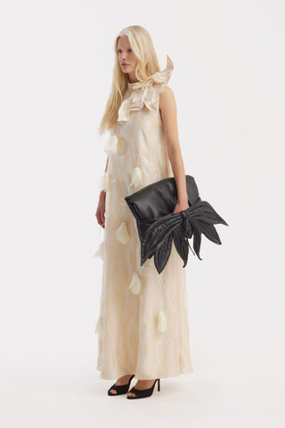 Ivory A-Line Flower Maxi Dress – Couture Gown - Julia Allert