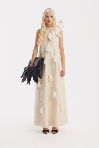 Ivory A-Line Flower Maxi Dress – Couture Gown - Julia Allert