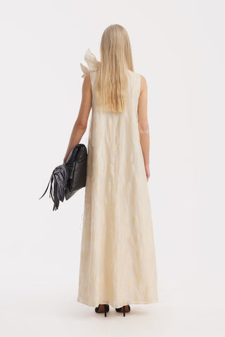 Ivory A-Line Flower Maxi Dress – Couture Gown - Julia Allert