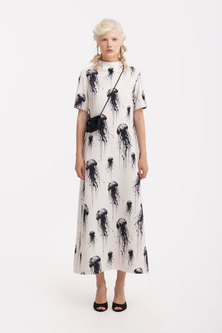 Ivory Jellyfish Print Fluid A-Line Dress – Capsule Edition - Julia Allert