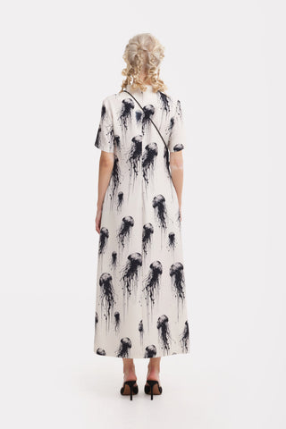 Ivory Jellyfish Print Fluid A-Line Dress – Capsule Edition - Julia Allert