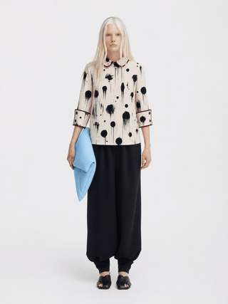 Ivory Polka Dot Blouse With Cuffs – Capsule Edition - Julia Allert